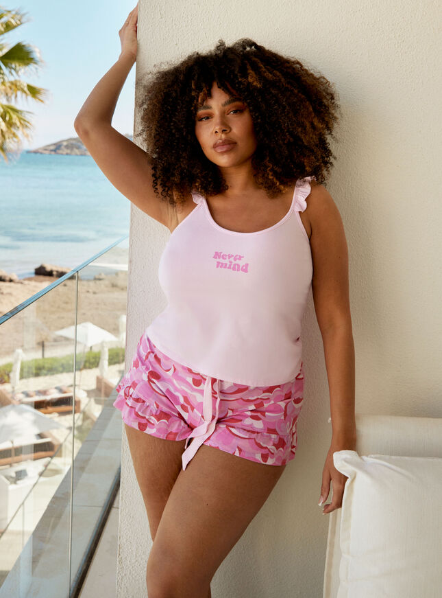 Frill Cotton and Short PJs Set